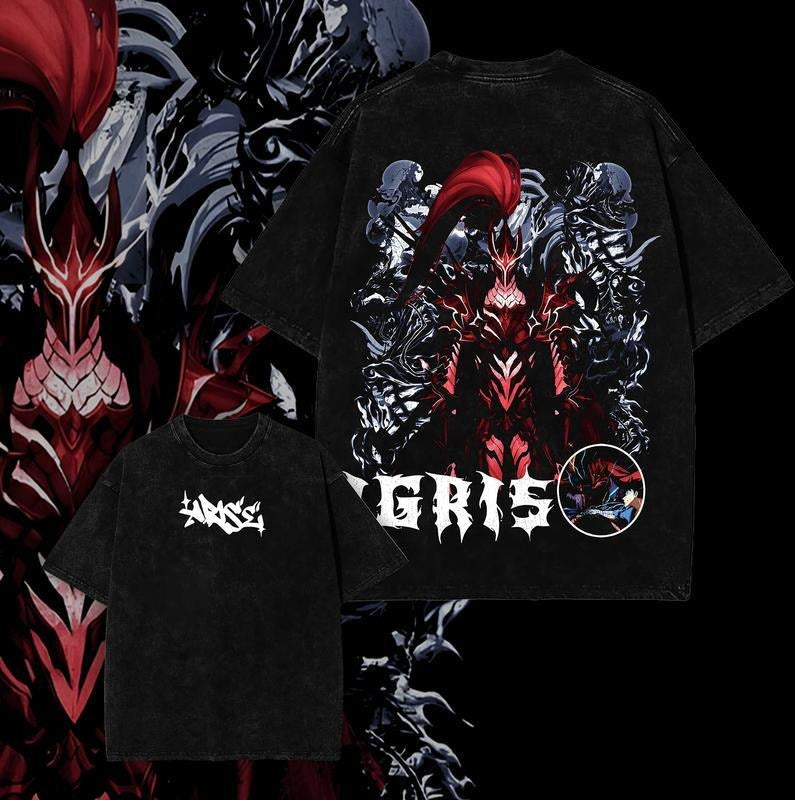 [ Mineral Wash ] Arise Sung JinWoo Solo Leveling Ver.3 Anime Double Printed Oversize Lightweight Washed Anime Fan T-Shirts, Hoodie, Sweatshirt - T-Shirt, Sweatshirt, Hoodie
