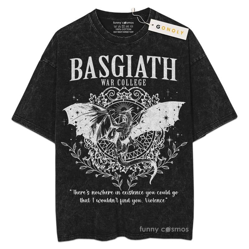 [ Mineral Wash ] Basgiath War College Fourth Wing Shirt Fans Lover Book Bookish Washed Shirt T-Shirts, Hoodie, Sweatshirt - T-Shirt, Sweatshirt, Hoodie