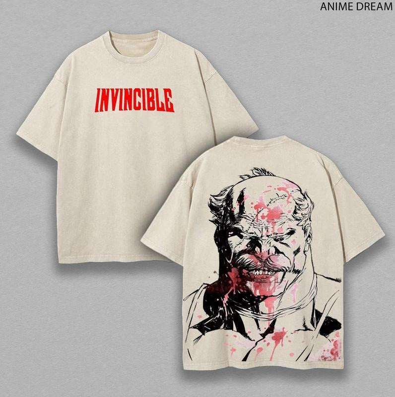 [ Mineral Wash ] Conquest Invincible Anime Double Printed Vintage Washed Oversize Heavyweight Cotton Anime Fans T-Shirts, Hoodie, Sweatshirt - T-Shirt, Sweatshirt, Hoodie