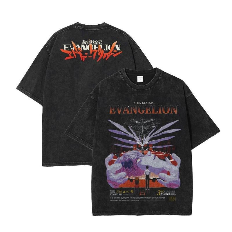 [ Mineral Wash ] Evangelion Retro Anime Shirt Casual Sizes S3Xl Top Streetwear T-Shirts, Hoodie, Sweatshirt - T-Shirt, Sweatshirt, Hoodie