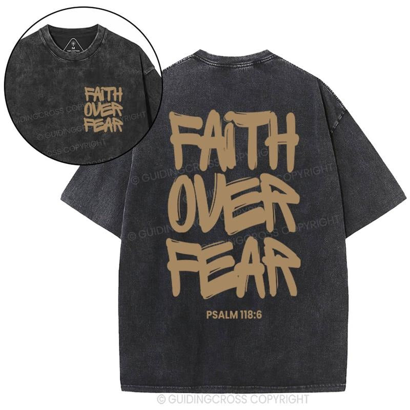 [ Mineral Wash ] Faith Over Fear Psalms Chrsitian Washed Jesus Washed Shirt T-Shirts, Hoodie, Sweatshirt - T-Shirt, Sweatshirt, Hoodie