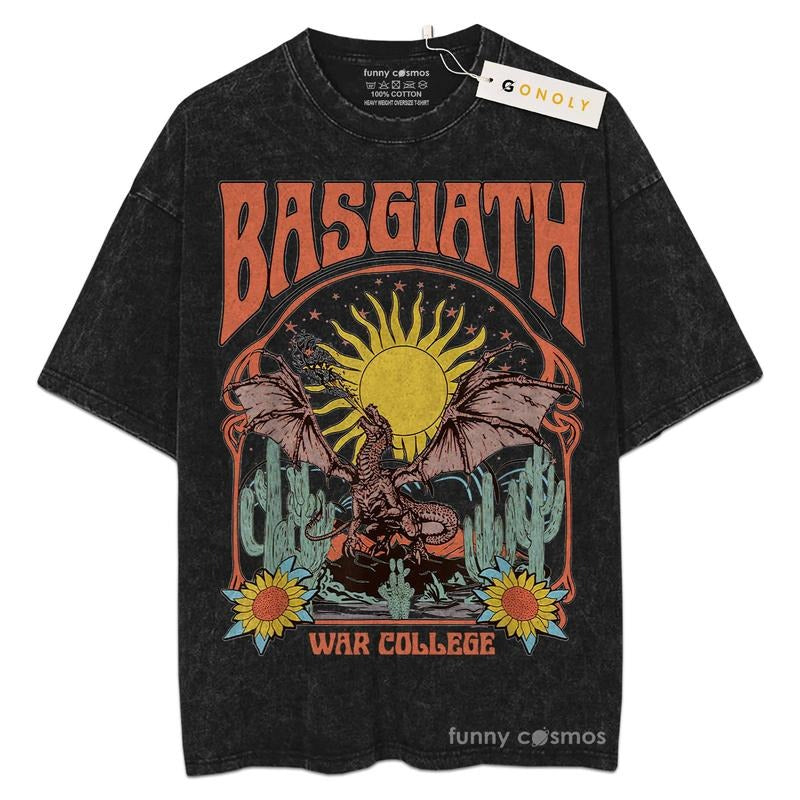 [ Mineral Wash ] Fourth Wing Basgiath War College Fans Lover Book Bookish Washed Shirt T-Shirts, Hoodie, Sweatshirt - T-Shirt, Sweatshirt, Hoodie