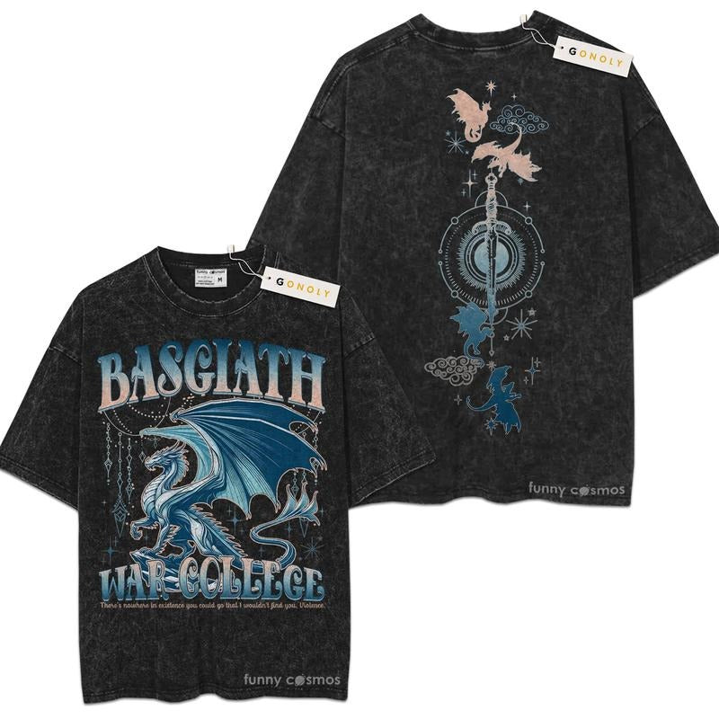 [ Mineral Wash ] Fourth Wing Basgiath War Book Dragon Fans Lover Book Bookish Washed Shirt T-Shirts, Hoodie, Sweatshirt - T-Shirt, Sweatshirt, Hoodie