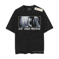 [ Mineral Wash ] Funny Eat Your Protein Manga Bodybuilding Fitness Anime Gym Fan Lovers Streetwear & Washed Gym Shirt T-Shirts, Hoodie, Sweatshirt - T-Shirt, Sweatshirt, Hoodie