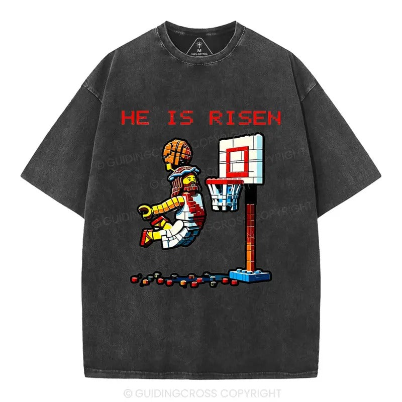 [ Mineral Wash ] He Is Risen Christian Washed Shirt Jesus Washed Shirt T-Shirts, Hoodie, Sweatshirt - T-Shirt, Sweatshirt, Hoodie