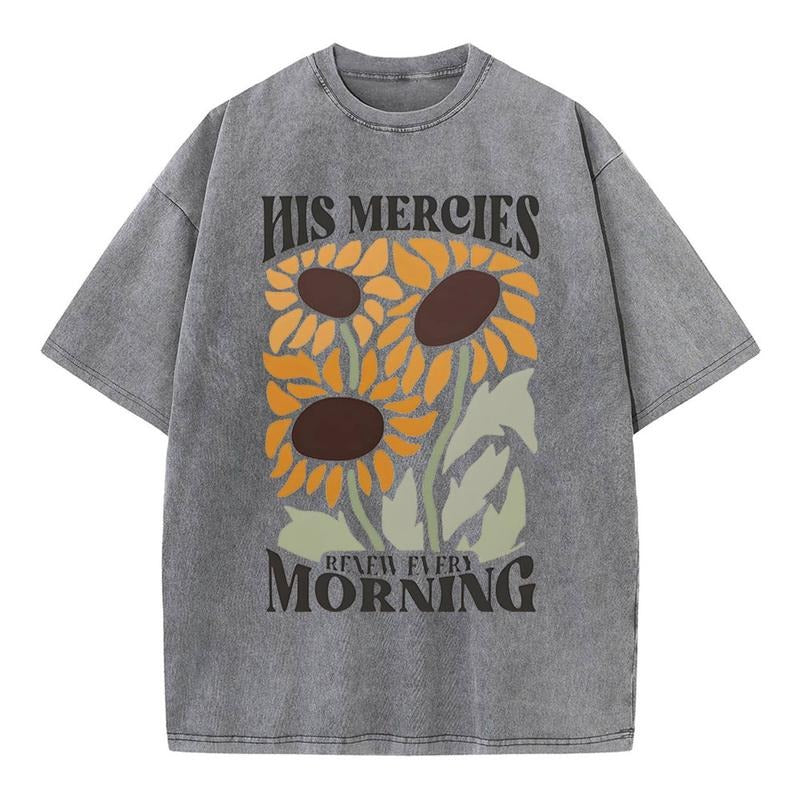 [ Mineral Wash ] His Mercies Renew Every Morning Christian Washed Jesus Washed Shirt T-Shirts, Hoodie, Sweatshirt - T-Shirt, Sweatshirt, Hoodie