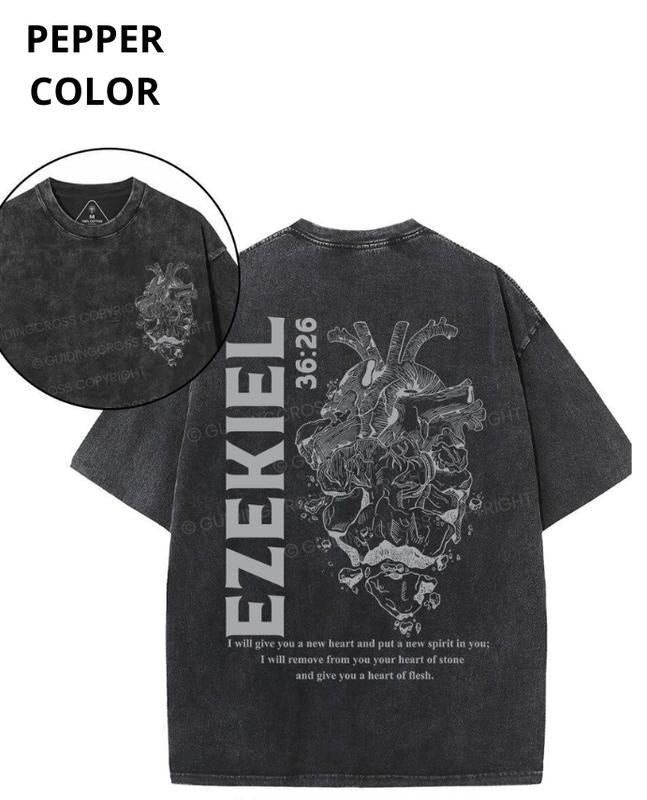 [ Mineral Wash ] I Will Give You New Heart Put New Spirit Christian Washed Classic Cotton T-Shirts, Hoodie, Sweatshirt - T-Shirt, Sweatshirt, Hoodie
