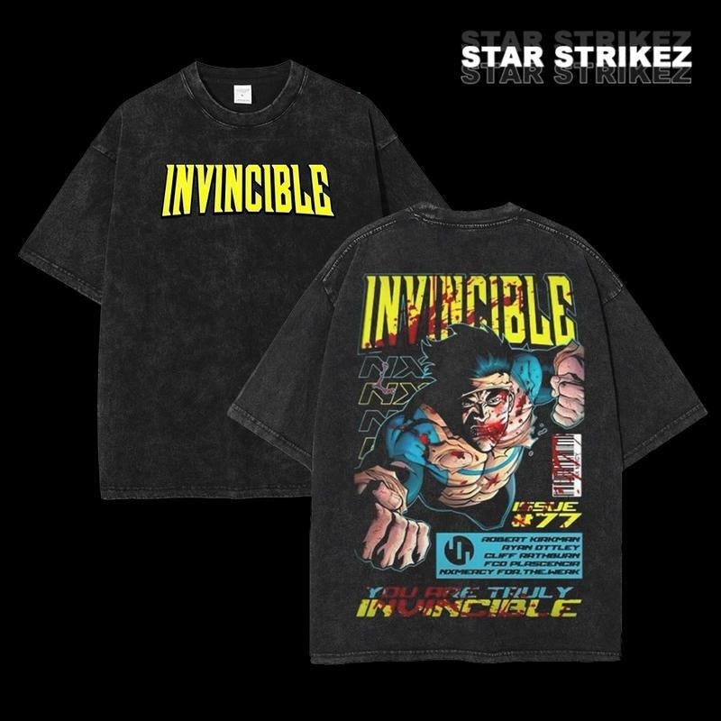 [ Mineral Wash ] Invincible War Washed Comics Tv Show Comics Washed Heavyweight Cotton Shirt Streetwear Menswear T-Shirts, Hoodie, Sweatshirt - T-Shirt, Sweatshirt, Hoodie