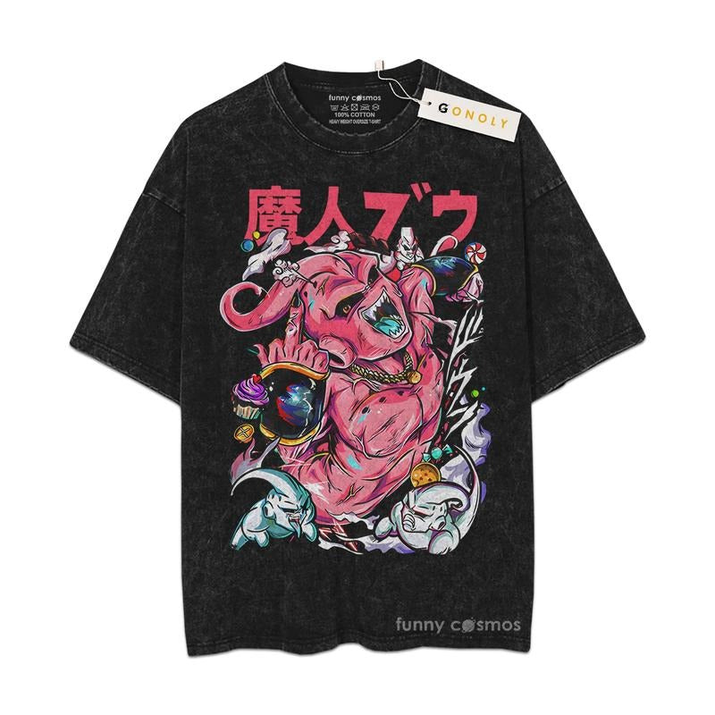 [ Mineral Wash ] KidBuu Fan Anime Shirt Washed Shirt T-Shirts, Hoodie, Sweatshirt - T-Shirt, Sweatshirt, Hoodie