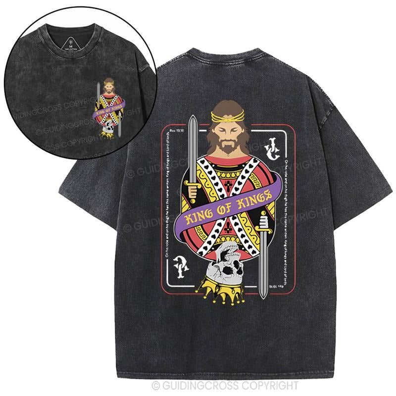 [ Mineral Wash ] King Kings Christian Washed Shirt Jesus Washed Shirt T-Shirts, Hoodie, Sweatshirt - T-Shirt, Sweatshirt, Hoodie