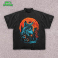 [ Mineral Wash ] Retro Dark Wolves Washed Moon Gothic Castle Fantasy Wolves Supernatural Goth Wolf Shirt Fantasy Halloween Shirt T-Shirts, Hoodie, Sweatshirt - T-Shirt, Sweatshirt, Hoodie