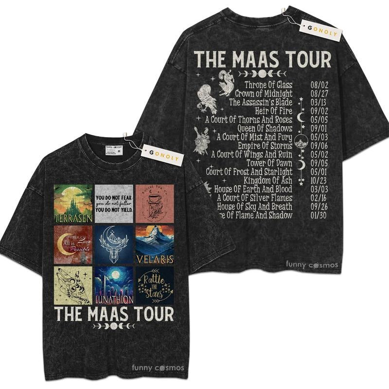 [ Mineral Wash ] Sarah J. Maas Tour Acotar Fans Lover Book Bookish Washed Shirt T-Shirts, Hoodie, Sweatshirt - T-Shirt, Sweatshirt, Hoodie
