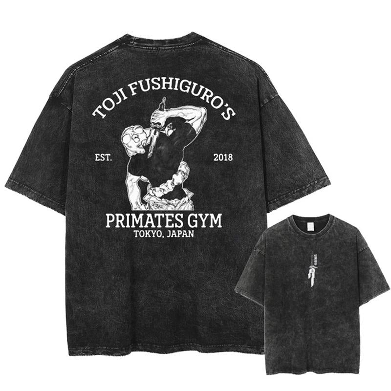 [ Mineral Wash ] Toji Primates Gym Vintage JJK Jujutsu Kaisen Fan Lovers Streetwear & Washed Gym Shirt T-Shirts, Hoodie, Sweatshirt - T-Shirt, Sweatshirt, Hoodie