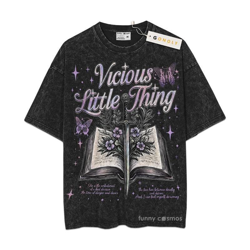 [ Mineral Wash ] Vicious Little Thing Powerless Kai Azer Paedyn Gray Shirt Bookish Bookworm Fan Lovers Washed Shirt T-Shirts, Hoodie, Sweatshirt - T-Shirt, Sweatshirt, Hoodie