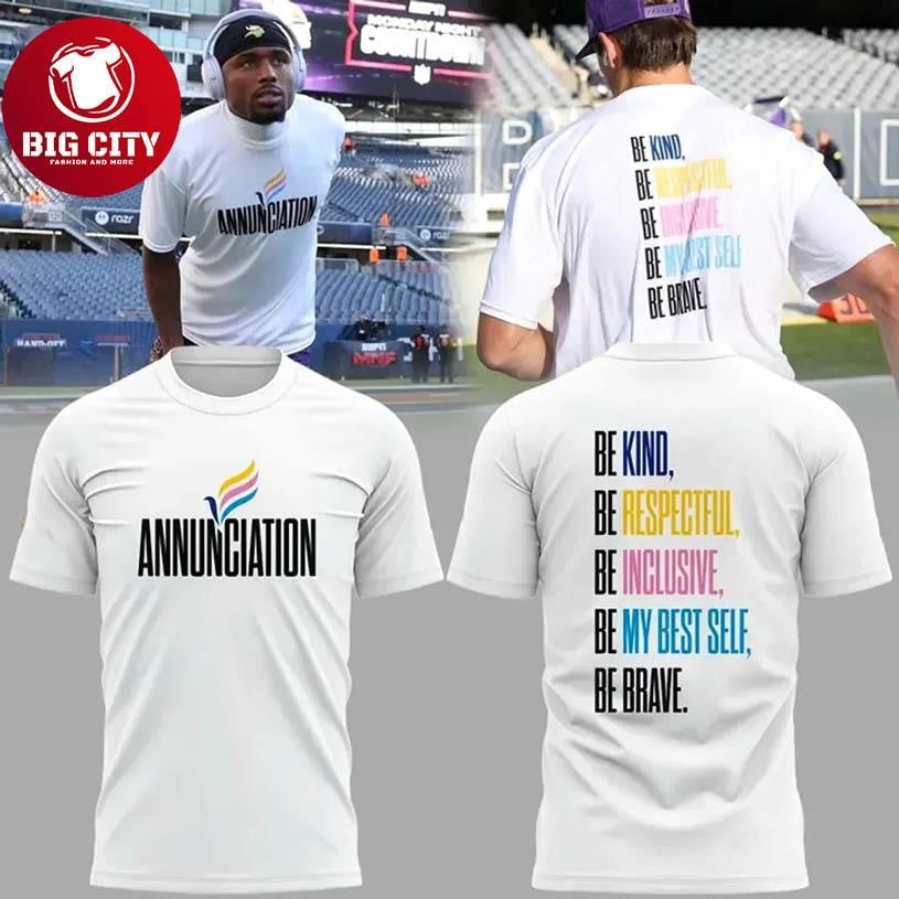 Minnesota Vikings ANNUNCIATION Special Two Sided Shirt Unisex T-shirt, Sweatshirt, Hoodie, Long Sleeve Tee - T-Shirt, Sweatshirt, Hoodie