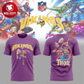 Minnesota Vikings x Thor 2025 Two Sided Shirt Unisex T-shirt, Sweatshirt, Hoodie, Long Sleeve Tee - T-Shirt, Sweatshirt, Hoodie