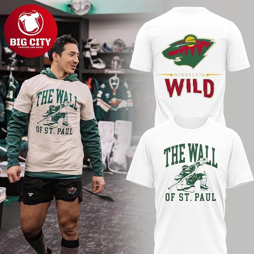 Minnesota Wild Jesper Wallstedt The Wall Of St. Paul 2025 Two Sided Shirt Unisex T-shirt, Sweatshirt, Hoodie, Long Sleeve Tee - T-Shirt, Sweatshirt, Hoodie