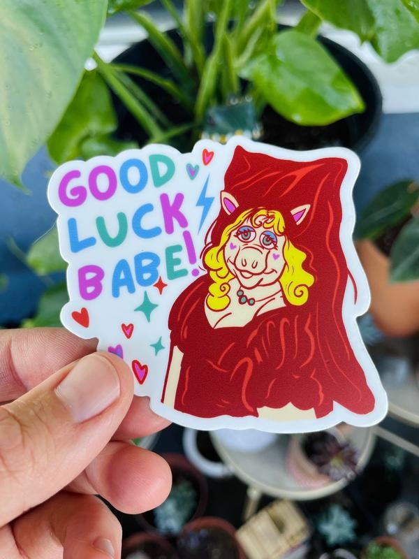 Good Luck Babe Sticker 3x3 Inches High Quality Sticker Die Cut (Chappell Roan Miss Piggy Inspired) T-Shirts, Hoodie, Sweatshirt - T-Shirt, Sweatshirt, Hoodie