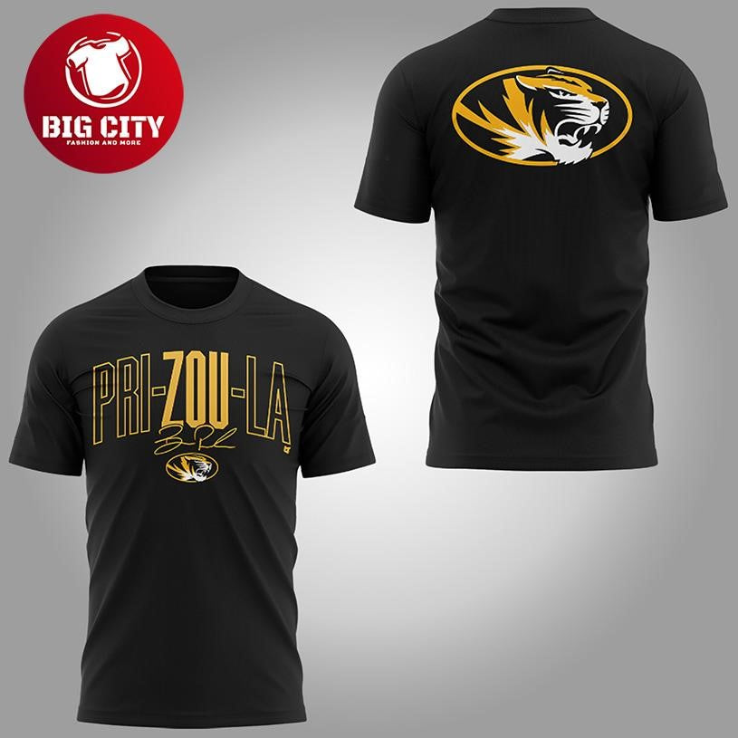 Missouri Football Beau Pribula Pri Zou La 2025 Two Sided Shirt Unisex T-shirt, Sweatshirt, Hoodie, Long Sleeve Tee - T-Shirt, Sweatshirt, Hoodie