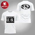 Mizzou Football Believe In US 2025 Two Sided Shirt Unisex T-shirt, Sweatshirt, Hoodie, Long Sleeve Tee - T-Shirt, Sweatshirt, Hoodie