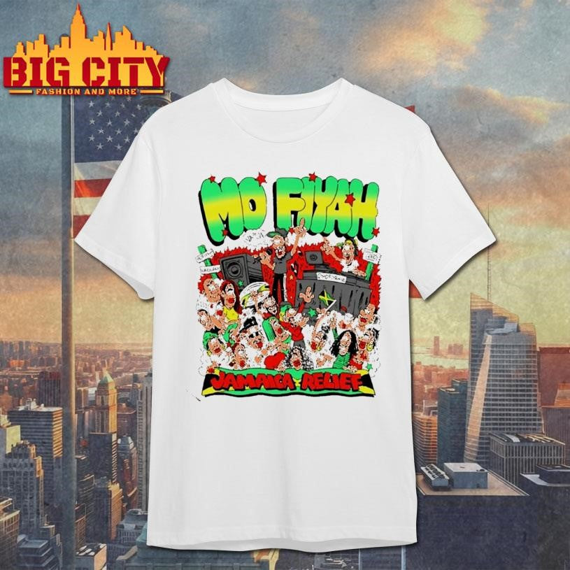 Mo Fiyah Support Jamaica Relief Caricature Christmas Shirt Unisex T-shirt, Sweatshirt, Hoodie, Long Sleeve Tee - T-Shirt, Sweatshirt, Hoodie