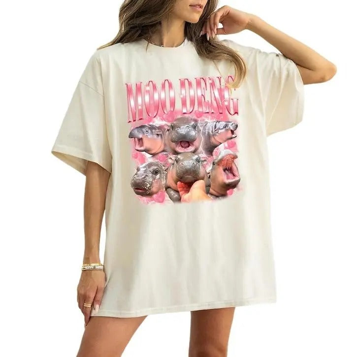 Moo Deng Bootleg Rap Pink Funny Bootleg Vintage 90s Vintage 90s Top Streetwear Shirts T-Shirts, Hoodie, Sweatshirt - T-Shirt, Sweatshirt, Hoodie