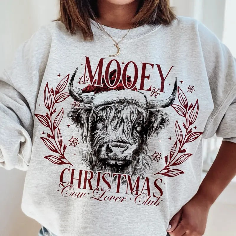 Mooey Cow Lover Club Season Highland Cow Top 100% Cotton Fit Fabricstyle{N002}2 T-Shirts, Hoodie, Sweatshirt - T-Shirt, Sweatshirt, Hoodie