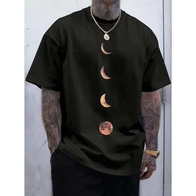 Moons Print Crew Neck Short Sleeve Sports Comfortable Versatile Summer Spring Athletic Comfort Fit As Made USA T-Shirts, Hoodie, Sweatshirt - T-Shirt, Sweatshirt, Hoodie