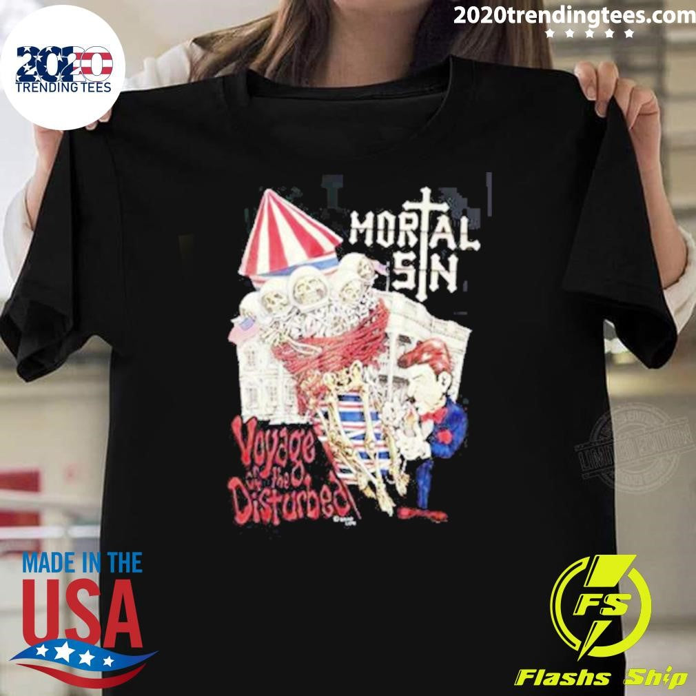 Mortal Sin 48th Anniversary Tour 2026 Australia Merch Voyage Of The Disturbed Shirt Unisex T-shirt, Sweatshirt, Hoodie, Long Sleeve Tee - T-Shirt, Sweatshirt, Hoodie