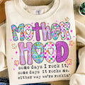 Motherhood Coquette Bow Checker Shirt Neon Mother Hood Shirt Funny Mom T-Shirts, Hoodie, Sweatshirt - T-Shirt, Sweatshirt, Hoodie