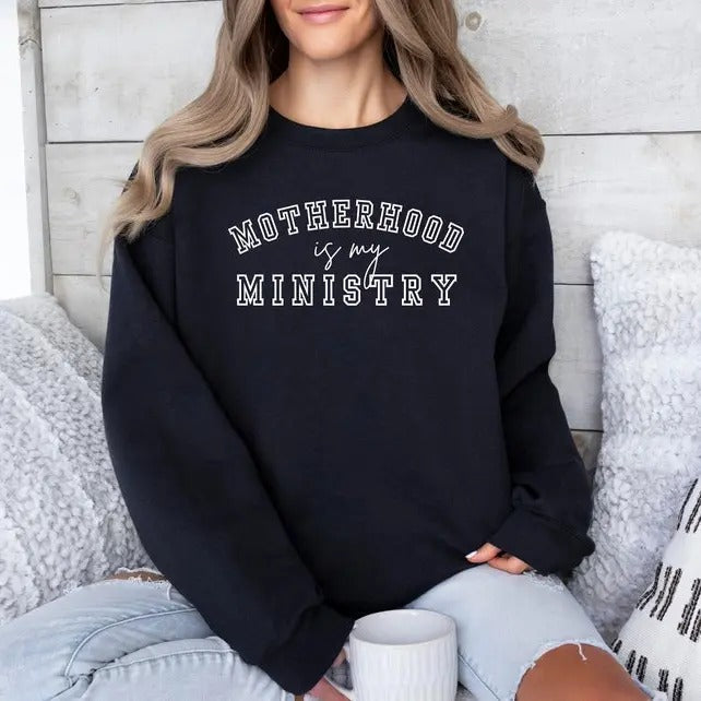 Motherhood Is My Ministry Shirt Christian Mom Faith Homeschool Mama Shirt Mom Life Shirt Mom Christian Quote T-Shirts, Hoodie, Sweatshirt - T-Shirt, Sweatshirt, Hoodie