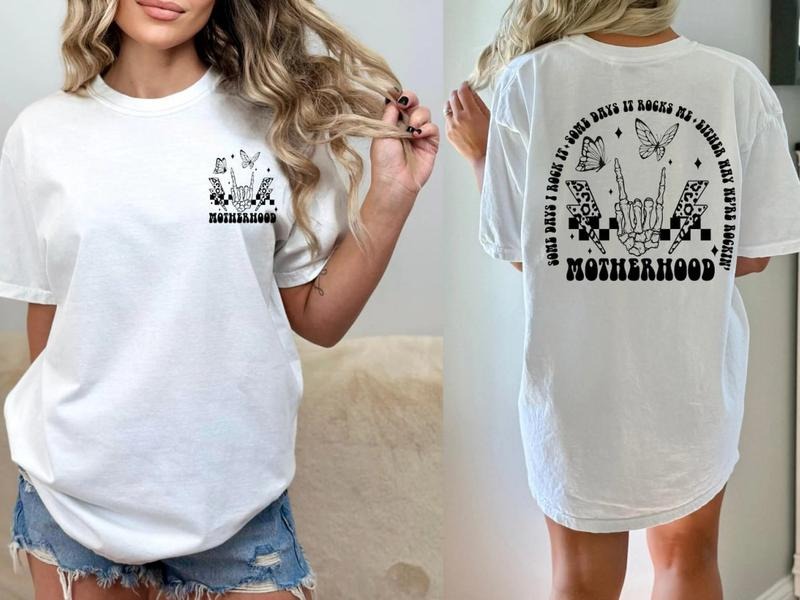 Motherhood Rock Skeleton Shirt Some Days I Rock New Mama Shirt Cool Mom Skeleton Mom Life Shirt T-Shirts, Hoodie, Sweatshirt - T-Shirt, Sweatshirt, Hoodie