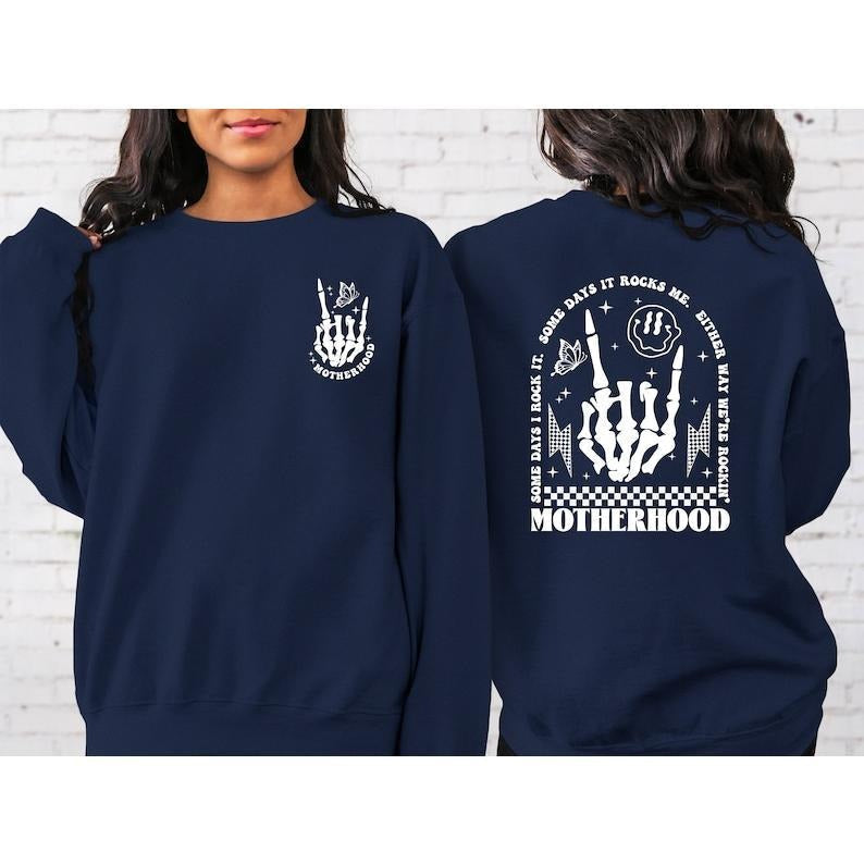 Motherhood Some Day I Rock Funny Motherhood Rock Skeleton Mom Retro Motherhood 2 Sides T-Shirts, Hoodie, Sweatshirt - T-Shirt, Sweatshirt, Hoodie