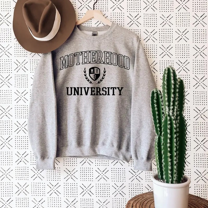 Motherhood University Mama Mom Sweat Retro Mom Sweat Shirt T-Shirts, Hoodie, Sweatshirt - T-Shirt, Sweatshirt, Hoodie