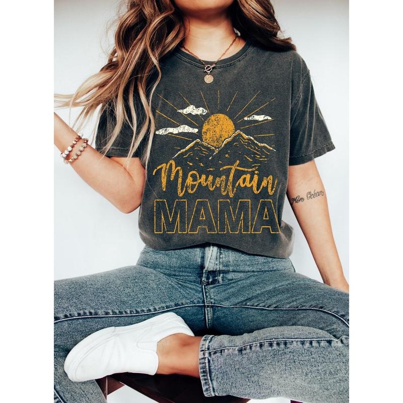 Mountain Mama Shirt Camping Cute 70s Mountain Mom Mom Hiking Shirt T-Shirts, Hoodie, Sweatshirt - T-Shirt, Sweatshirt, Hoodie