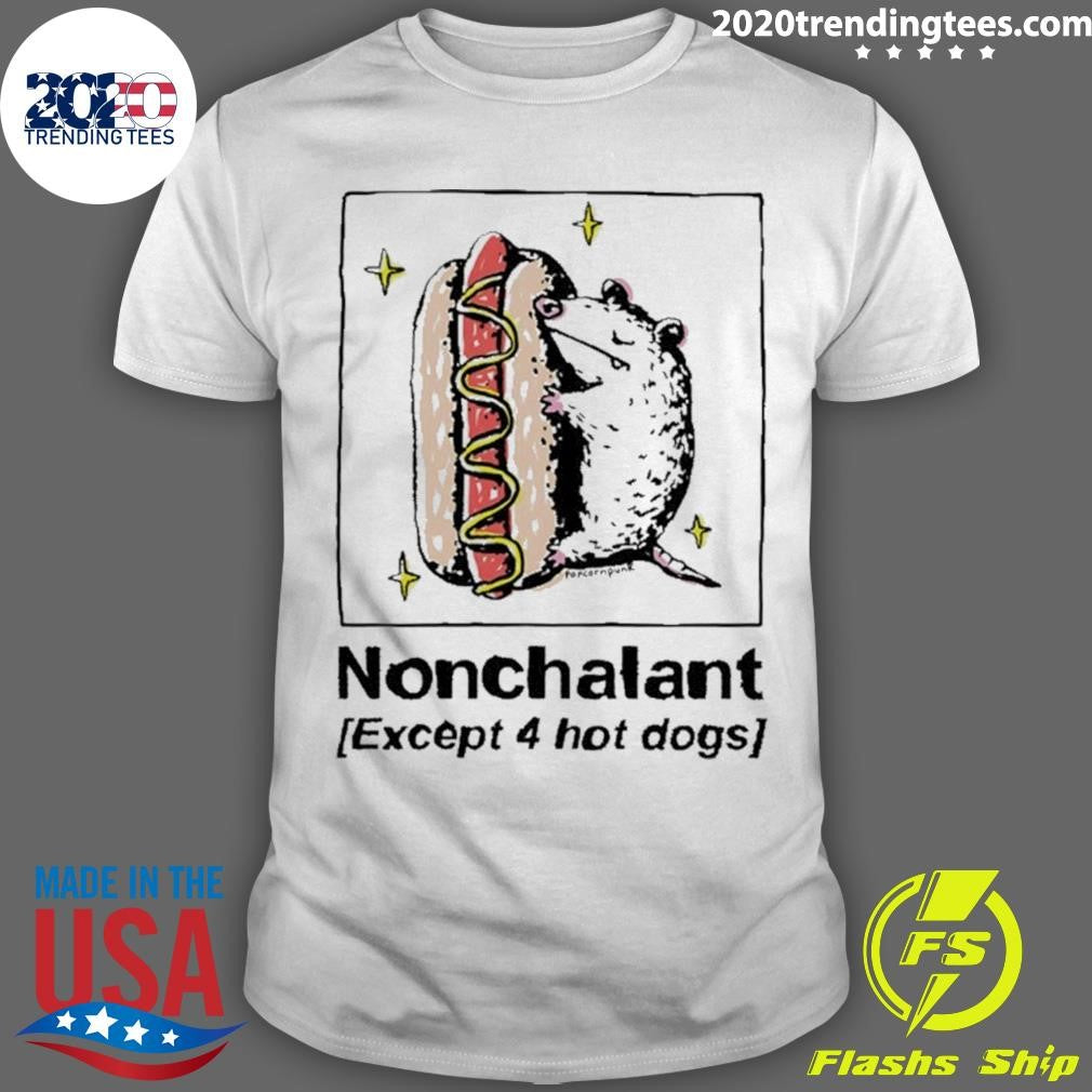 Mouse Nonchalant Except 4 Hot Dogs Shirt Unisex T-shirt, Sweatshirt, Hoodie, Long Sleeve Tee - T-Shirt, Sweatshirt, Hoodie