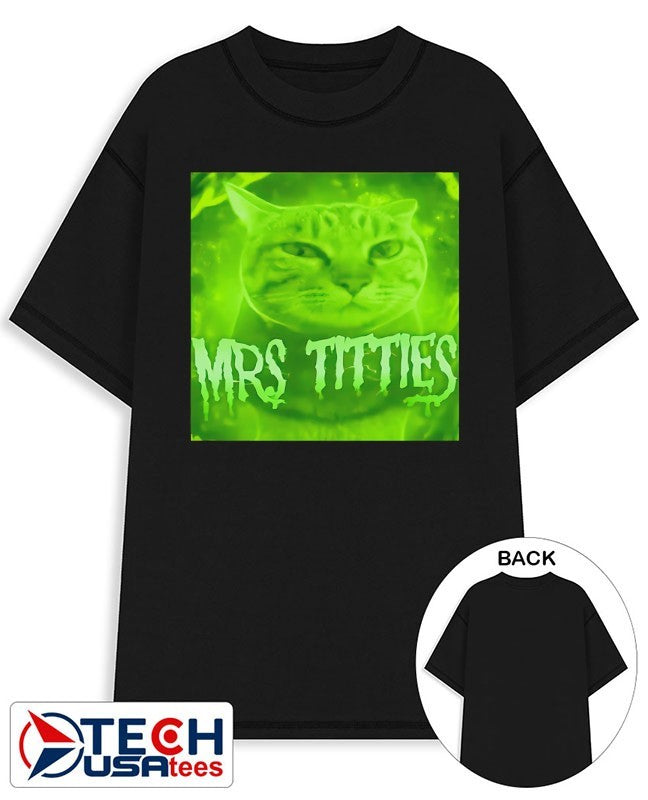 Mrs Titties cat meme shirt Unisex T-shirt, Sweatshirt, Hoodie, Long Sleeve Tee - T-Shirt, Sweatshirt, Hoodie