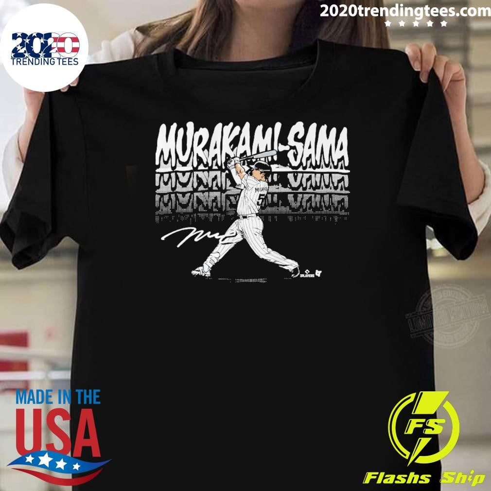 Munetaka Murakami Kami-Sama Slugger Swing Signature Shirt Unisex T-shirt, Sweatshirt, Hoodie, Long Sleeve Tee - T-Shirt, Sweatshirt, Hoodie