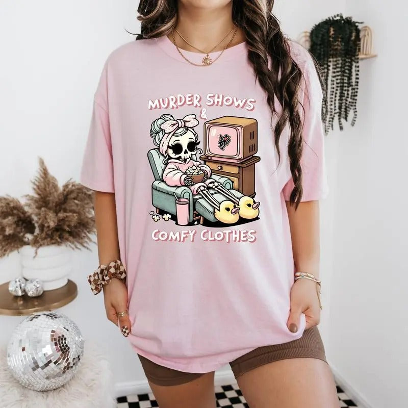 Murder Shows Comfy Clothes T-Shirts, Hoodie, Sweatshirt - T-Shirt, Sweatshirt, Hoodie