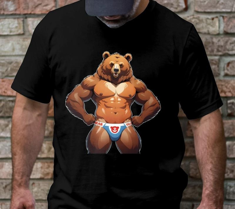 Muscle Bear Funny Bear Cartoon Shirt Novelty Cool Bear Wrestling Mask Art Unique Menswear Top T-Shirts, Hoodie, Sweatshirt - T-Shirt, Sweatshirt, Hoodie