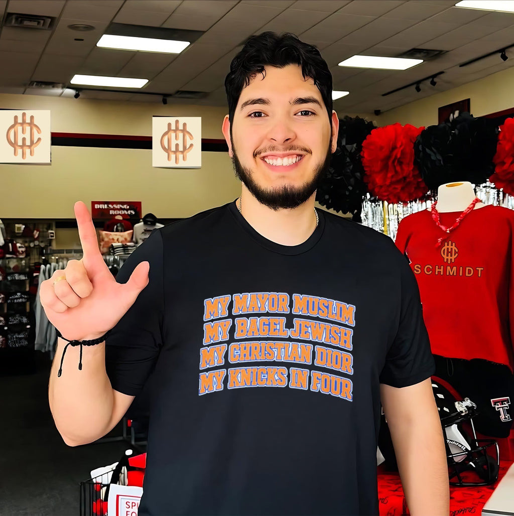 My Mayor Muslim My Bagel Jewish Knicks In 4 Shirt Unisex T-shirt, Sweatshirt, Hoodie, Long Sleeve Tee - T-Shirt, Sweatshirt, Hoodie