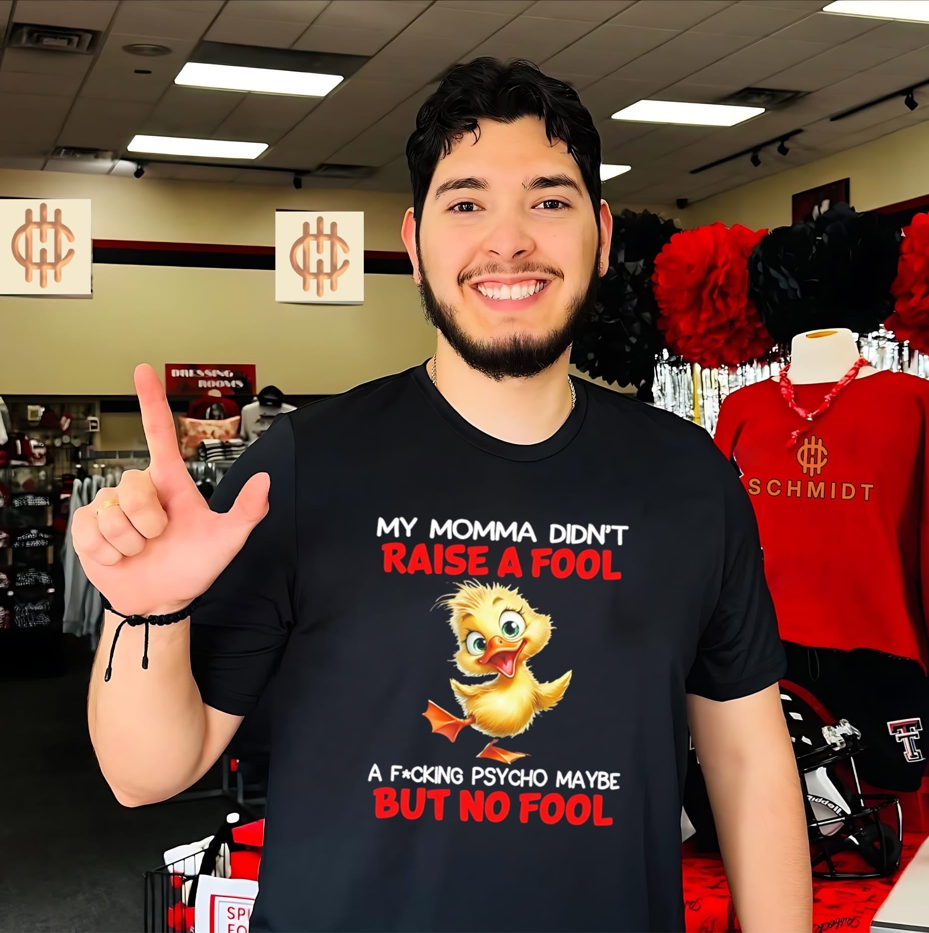 My momma didnt raise a fool a fucking psycho maybe but no fool cartoon duck shirt Unisex T-shirt, Sweatshirt, Hoodie, Long Sleeve Tee - T-Shirt, Sweatshirt, Hoodie