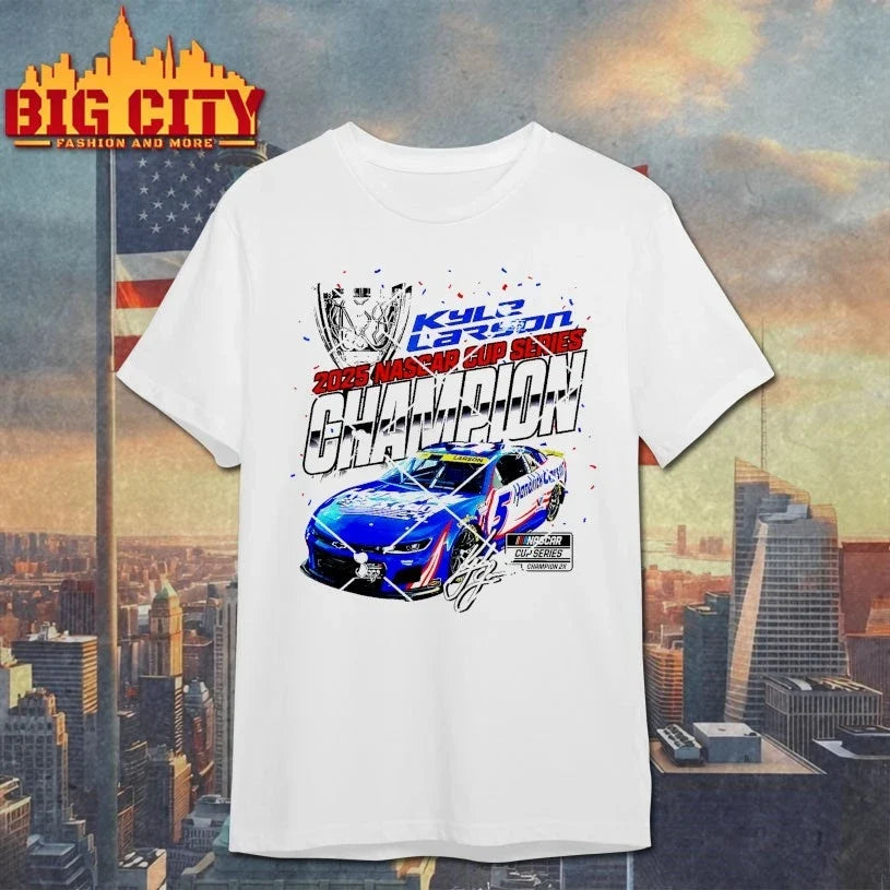 NASCAR Kyle Larson 2025 Series Champion signature shirt Unisex T-shirt, Sweatshirt, Hoodie, Long Sleeve Tee - T-Shirt, Sweatshirt, Hoodie