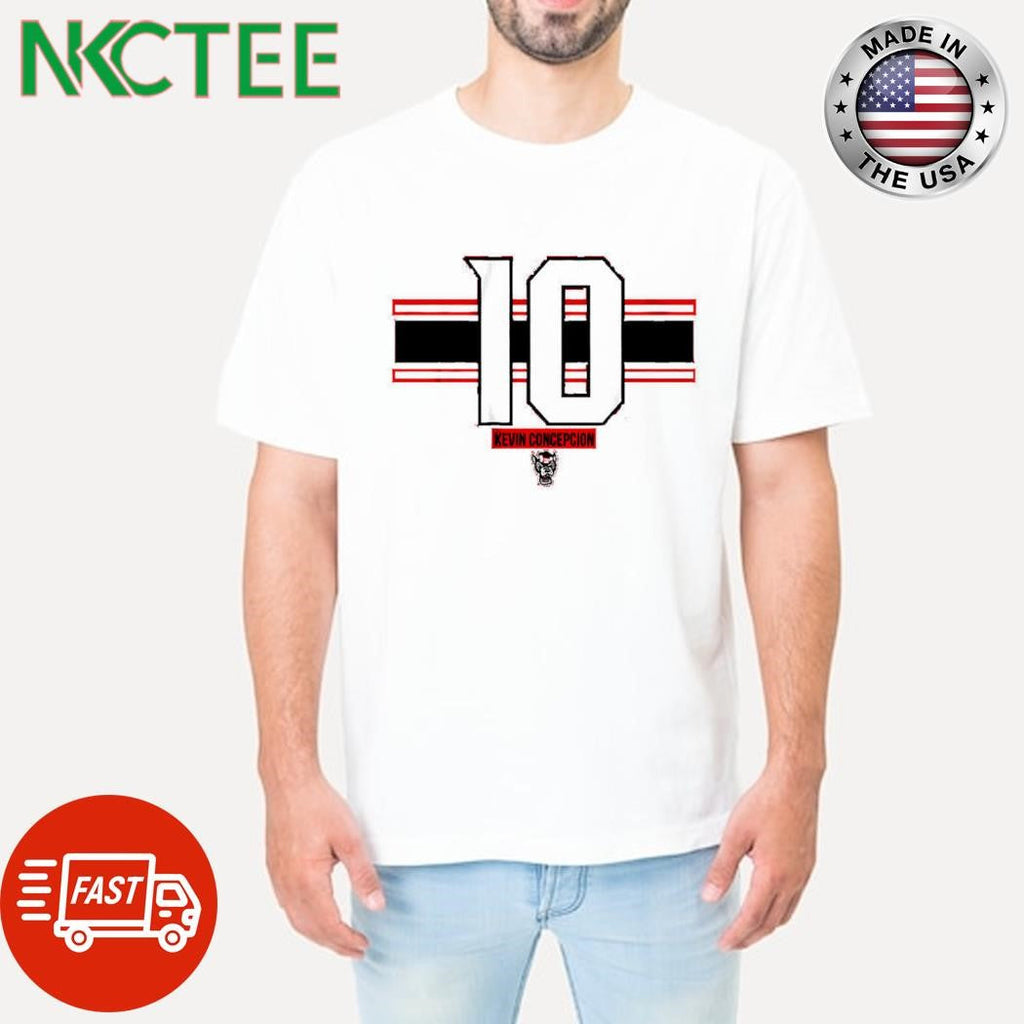 NC State Kevin Concepcion 10 Stripe shirt Unisex T-shirt, Sweatshirt, Hoodie, Long Sleeve Tee - T-Shirt, Sweatshirt, Hoodie