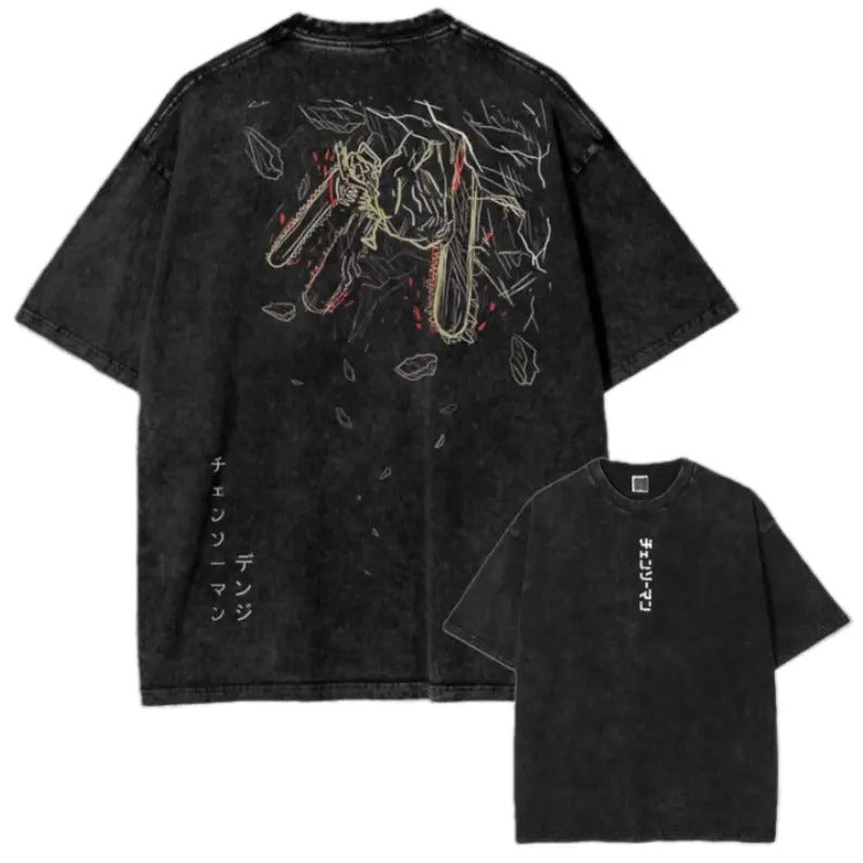 NEW Chainsaw Man Anime Wash Double Sided Denji Anime Him Her T-Shirts, Hoodie, Sweatshirt - T-Shirt, Sweatshirt, Hoodie