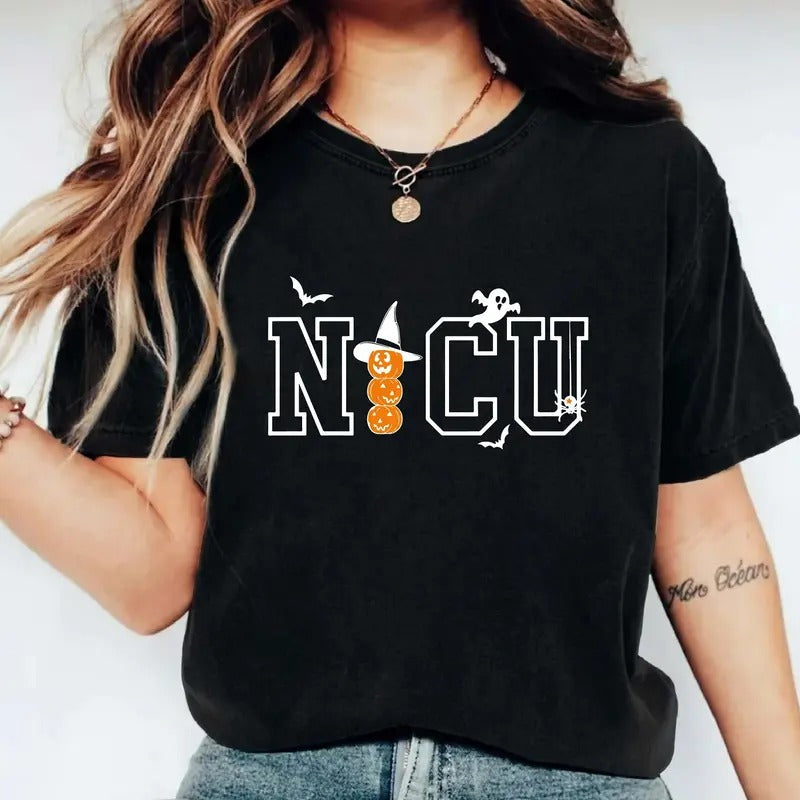 NICU Nurse Halloween Shirt Neonatal Intensive Care Unit Nurse Matching Halloween Nursing Hospital Party Nursing Student Spooky Season T-Shirts, Hoodie, Sweatshirt - T-Shirt, Sweatshirt, Hoodie