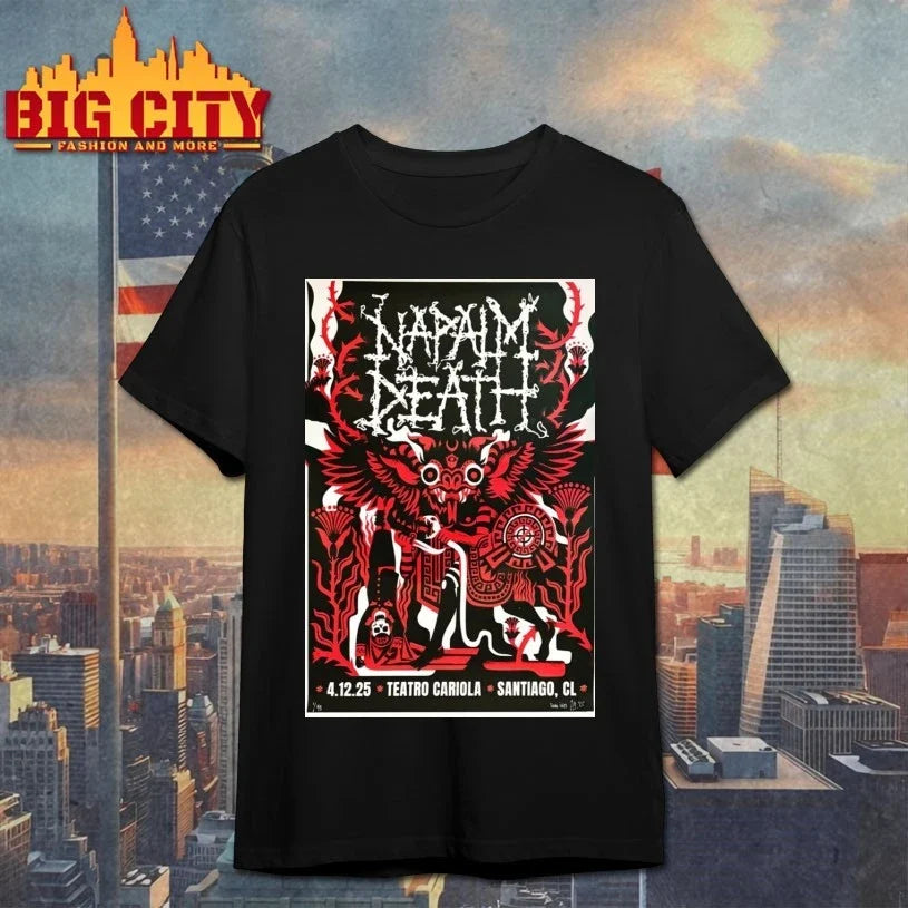 Napalm Death December 4 2025 Teatro Cariola Santiago Chile Poster shirt Unisex T-shirt, Sweatshirt, Hoodie, Long Sleeve Tee - T-Shirt, Sweatshirt, Hoodie