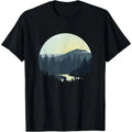 Navy Sunrise Mountain Forest Scene Silhouette Made USA T-Shirts, Hoodie, Sweatshirt - T-Shirt, Sweatshirt, Hoodie