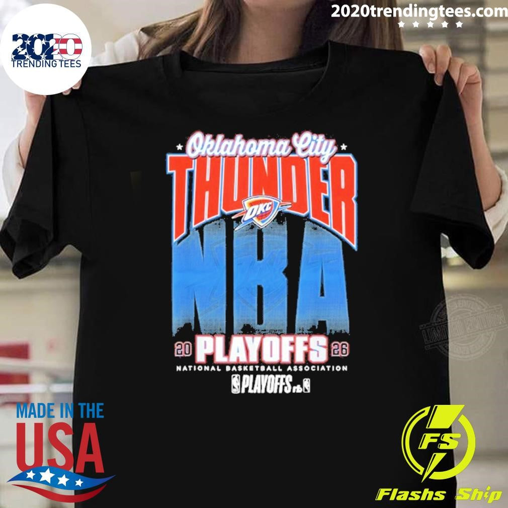 Nba Official 2026 Playoffs Oklahoma City Thunder Fade Shirt Unisex T-shirt, Sweatshirt, Hoodie, Long Sleeve Tee - T-Shirt, Sweatshirt, Hoodie