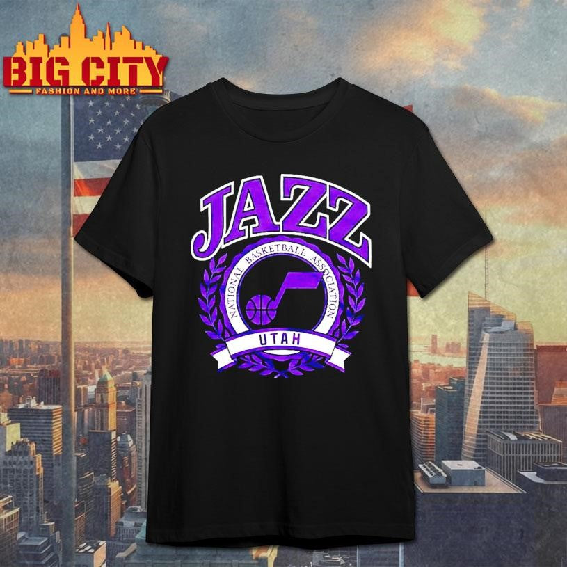 Nba Utah Jazz Crest 2025 Shirt Unisex T-shirt, Sweatshirt, Hoodie, Long Sleeve Tee - T-Shirt, Sweatshirt, Hoodie